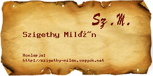 Szigethy Milán névjegykártya