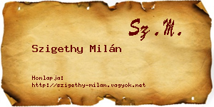 Szigethy Milán névjegykártya